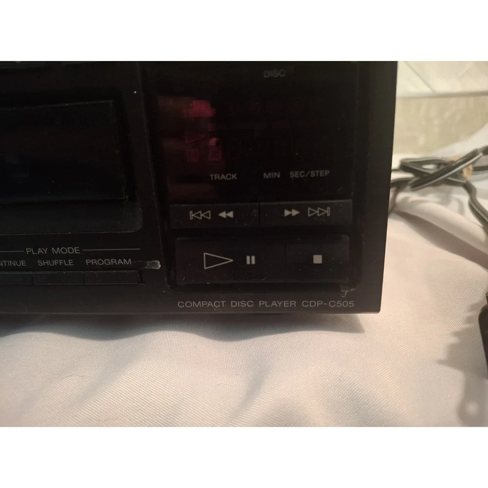 Sony CDP-C505 5-Disc Carousel CD Player Black Vintage 1990 Hi-Fi Audio NO REMOTE